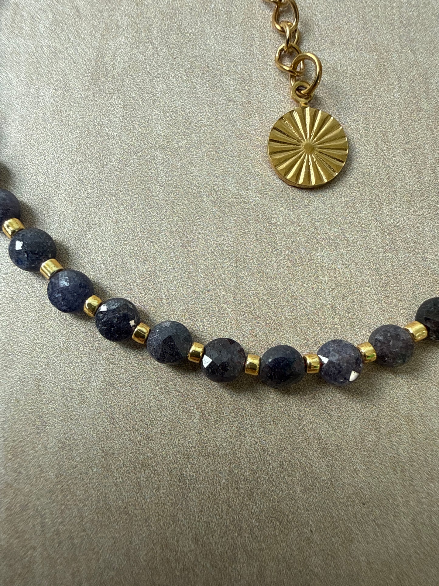 Sapphire Bead Bracelet with 18k Gold-Plated Extender