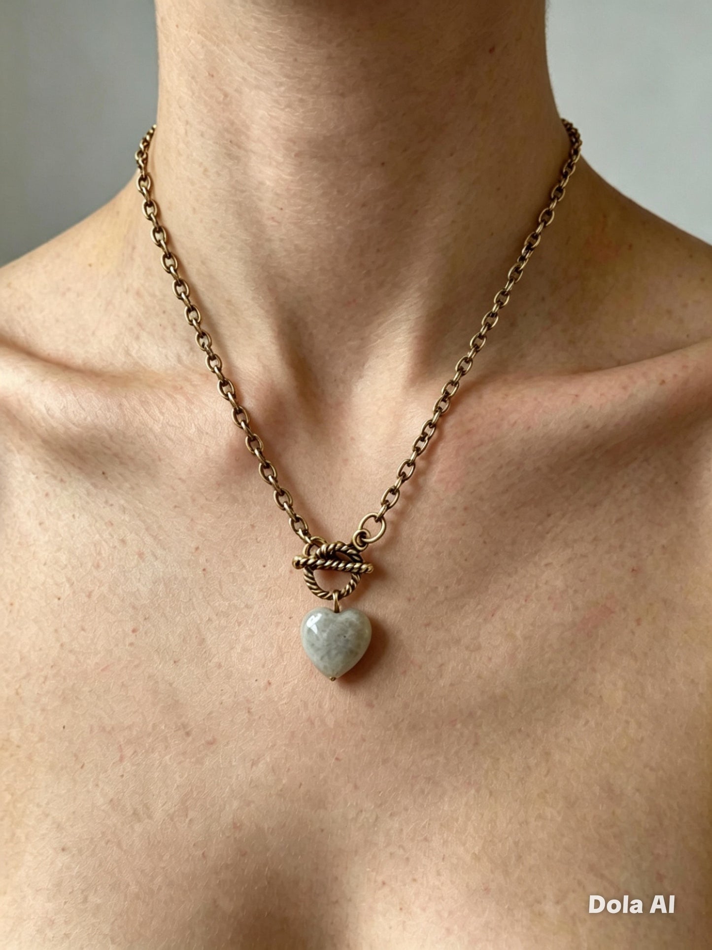 Moonstone Heart Pendant Necklace