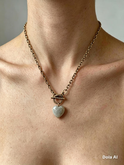 Moonstone Heart Pendant Necklace