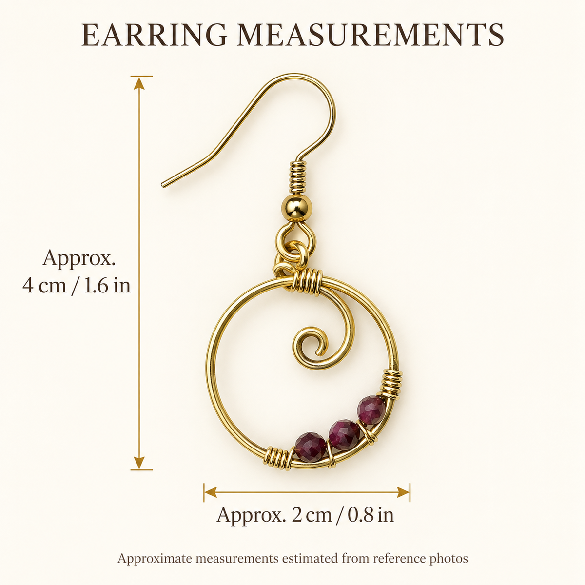 Gold-Plated Tourmaline Hoop Earrings