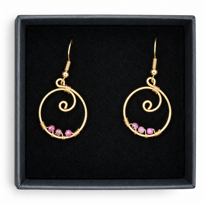 Gold-Plated Tourmaline Hoop Earrings