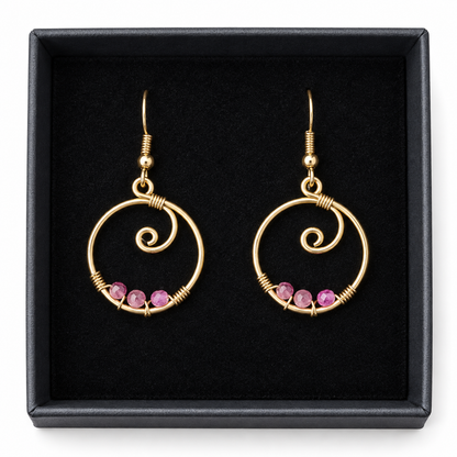 Gold-Plated Tourmaline Hoop Earrings