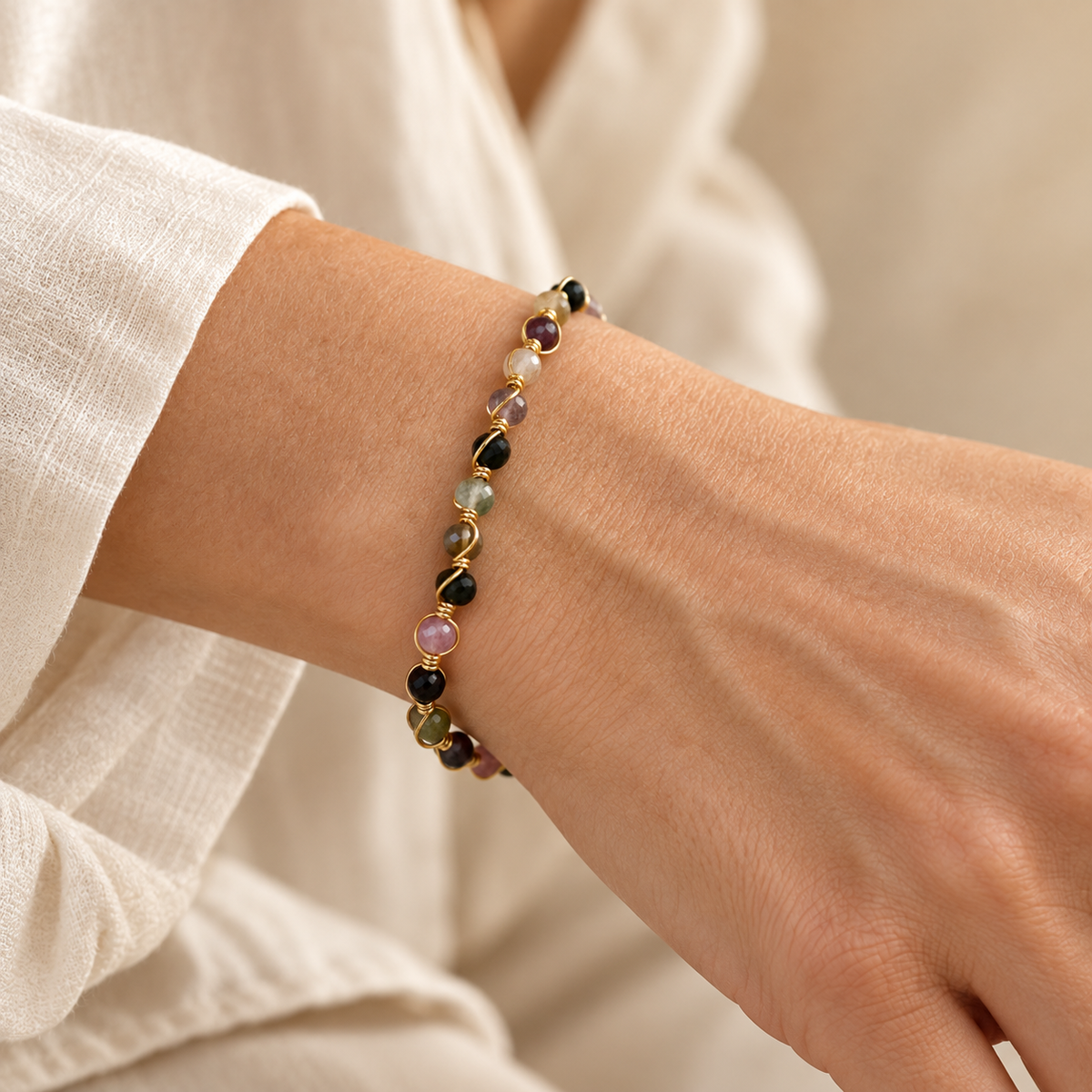 Gold-Plated Tourmaline Bracelet