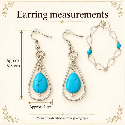 Silver Plated Howlite Necklace & Earrings Set