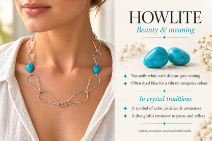 Turquoise Howlite & Silver Open-Link Necklace