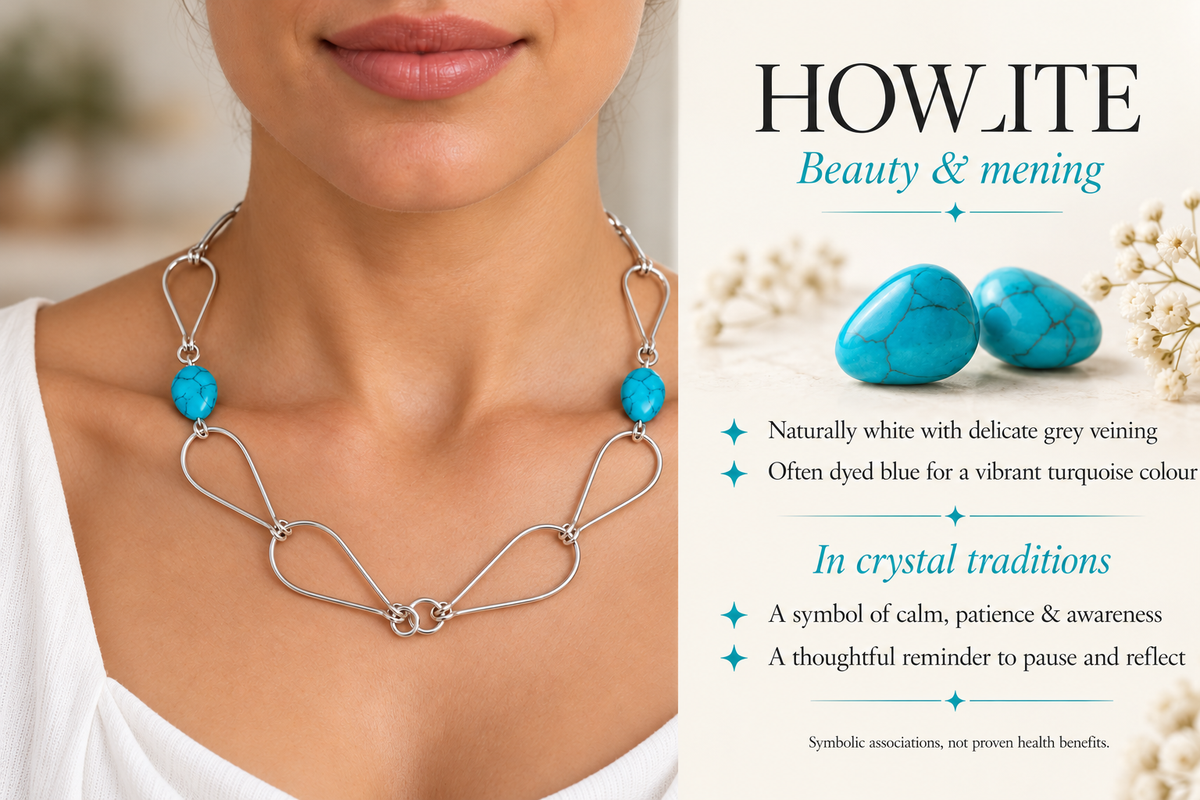 Turquoise Howlite & Silver Open-Link Necklace