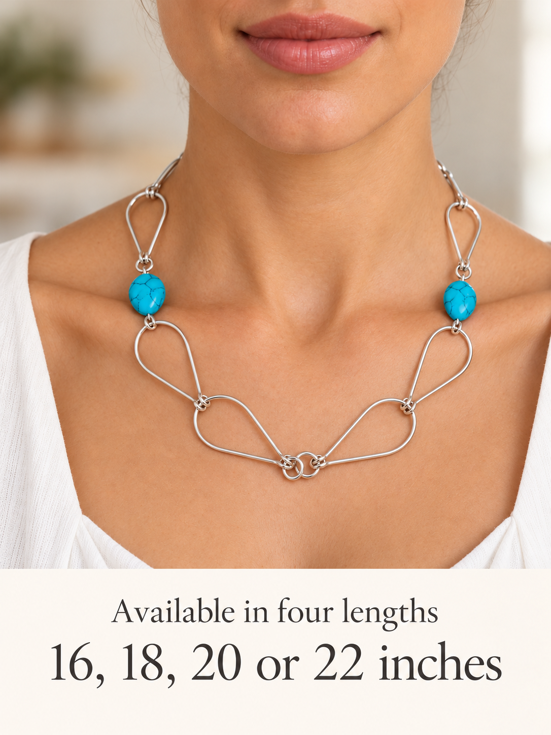 Silver Plated Howlite Necklace & Earrings Set
