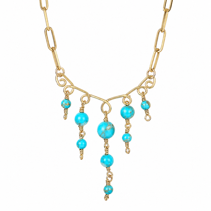 Howlite Beaded Paperclip Chain Necklace