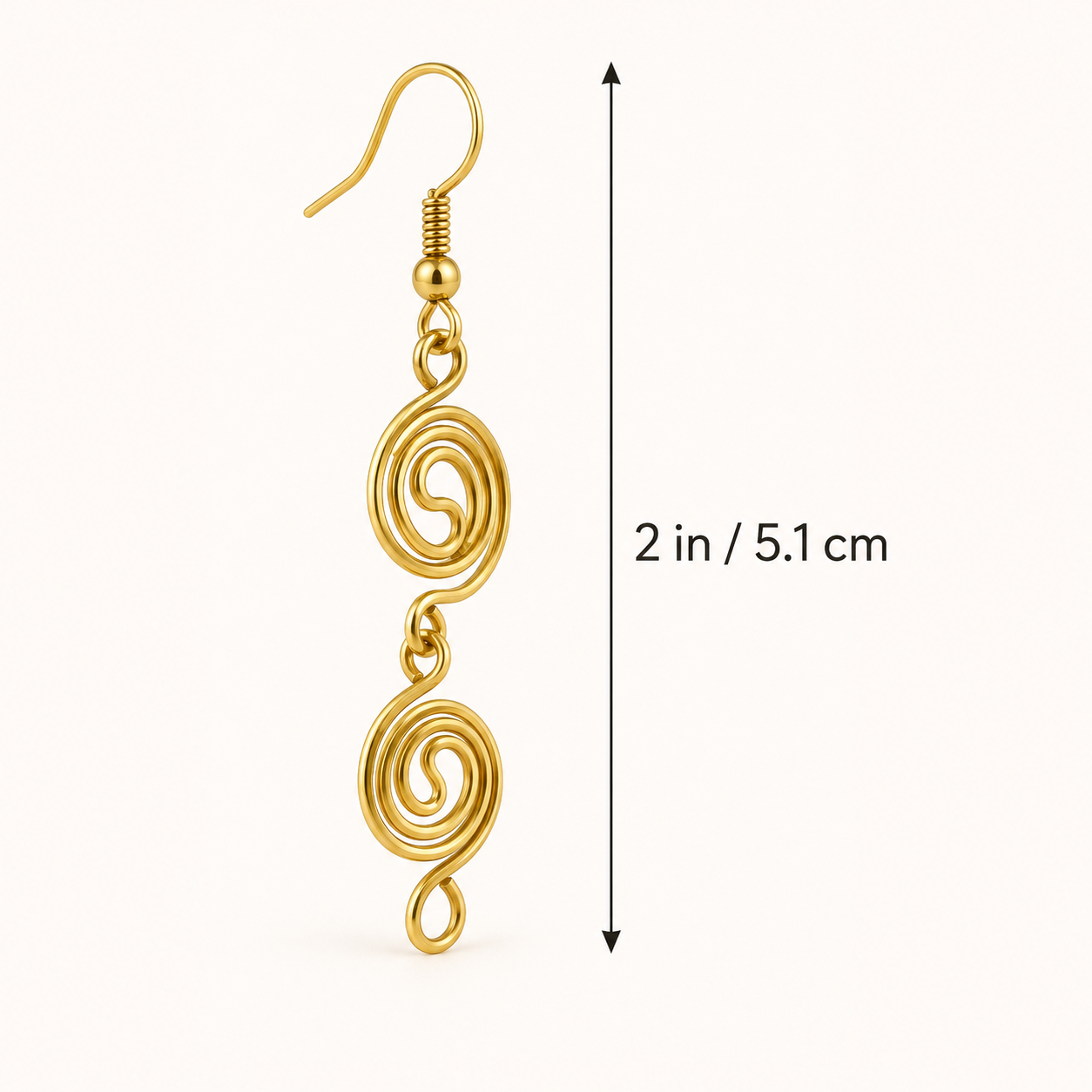 Gold Plated Double Spiral Earrings