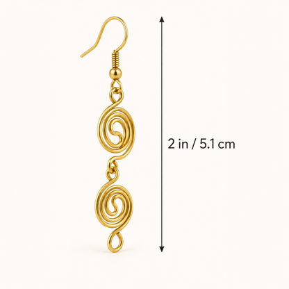 Gold Plated Double Spiral Earrings
