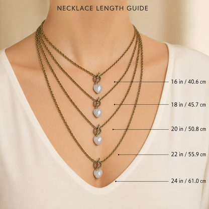 Moonstone Heart Pendant Necklace