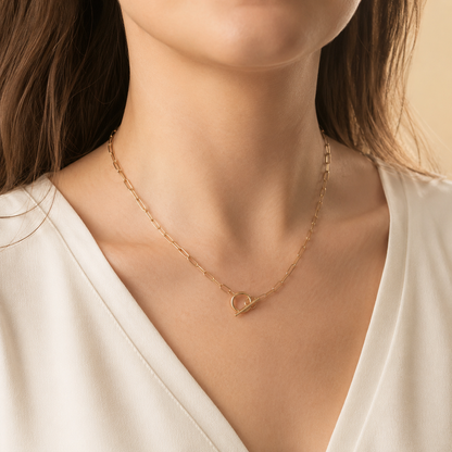 Stainless Steel Paperclip Chain Necklace