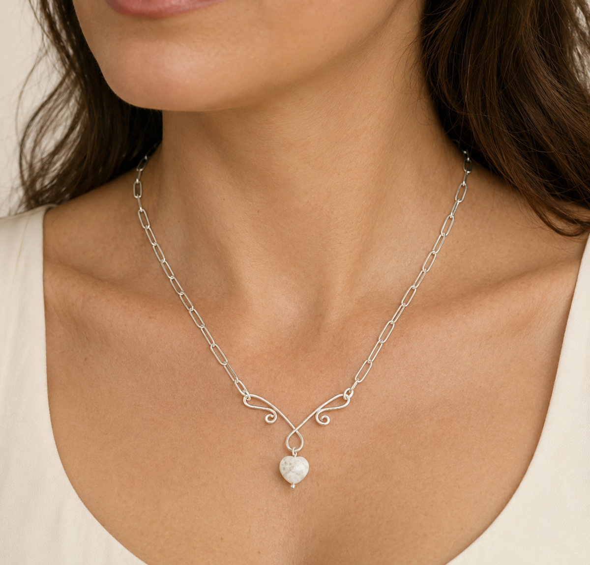 Handmade Silver Plated Pendant Necklace with Toggle Clasp