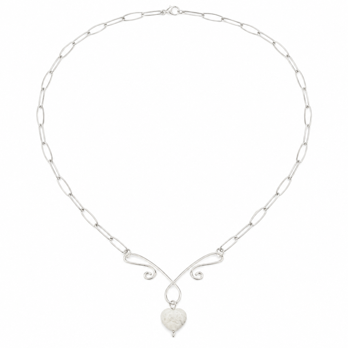 Handmade Silver Plated Pendant Necklace with Toggle Clasp
