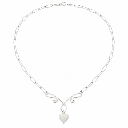 Handmade Silver Plated Pendant Necklace with Toggle Clasp