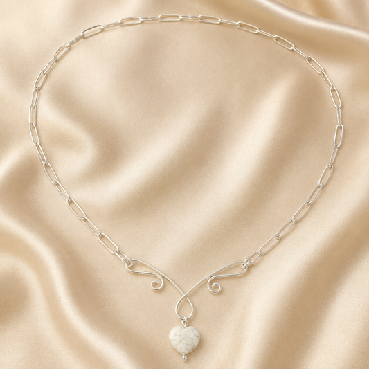 Handmade Silver Plated Pendant Necklace with Toggle Clasp