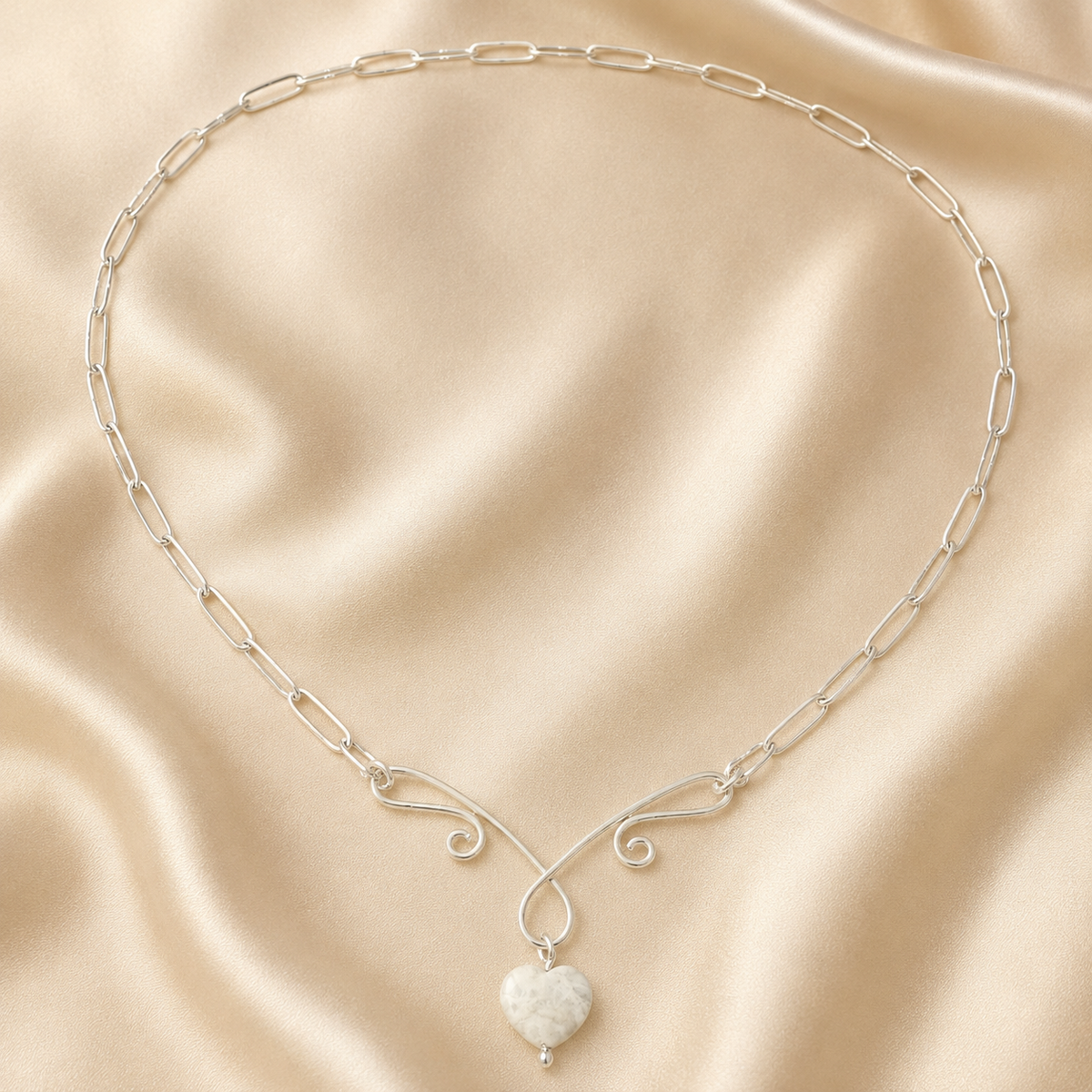 Handmade Silver Plated Pendant Necklace with Toggle Clasp