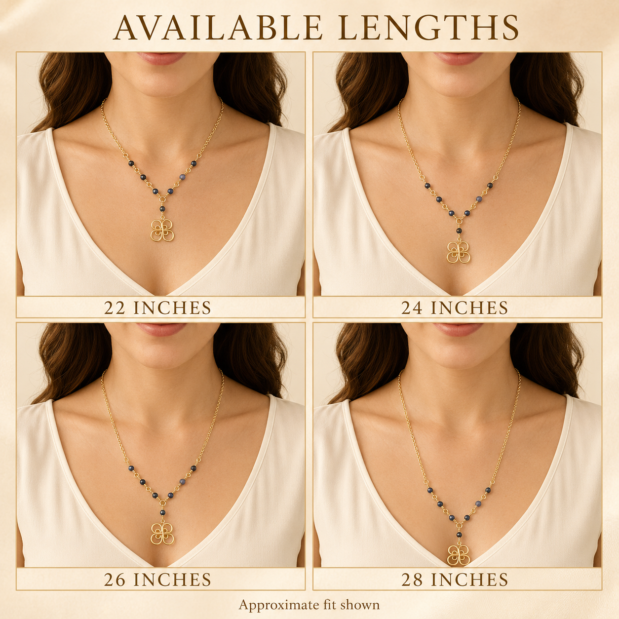Gold-Plated Sapphire Bead Necklace