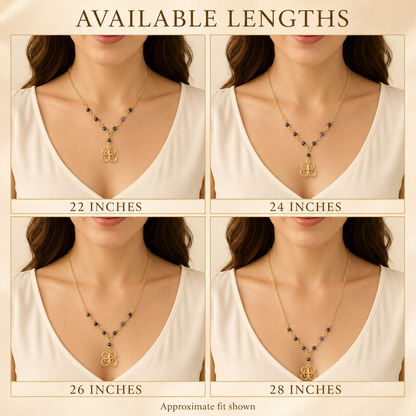Gold-Plated Sapphire Bead Necklace
