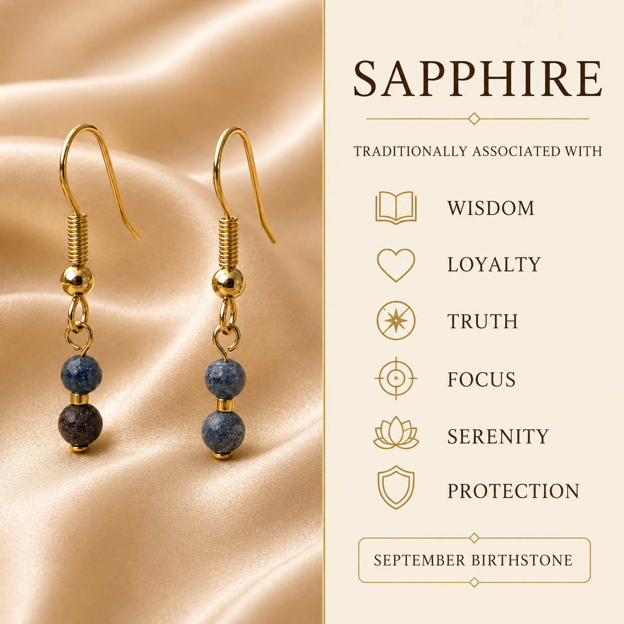 Sapphire & Gold-Plated Drop Earrings