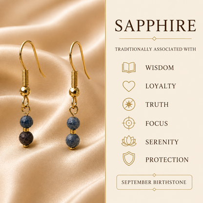 Sapphire & Gold-Plated Drop Earrings