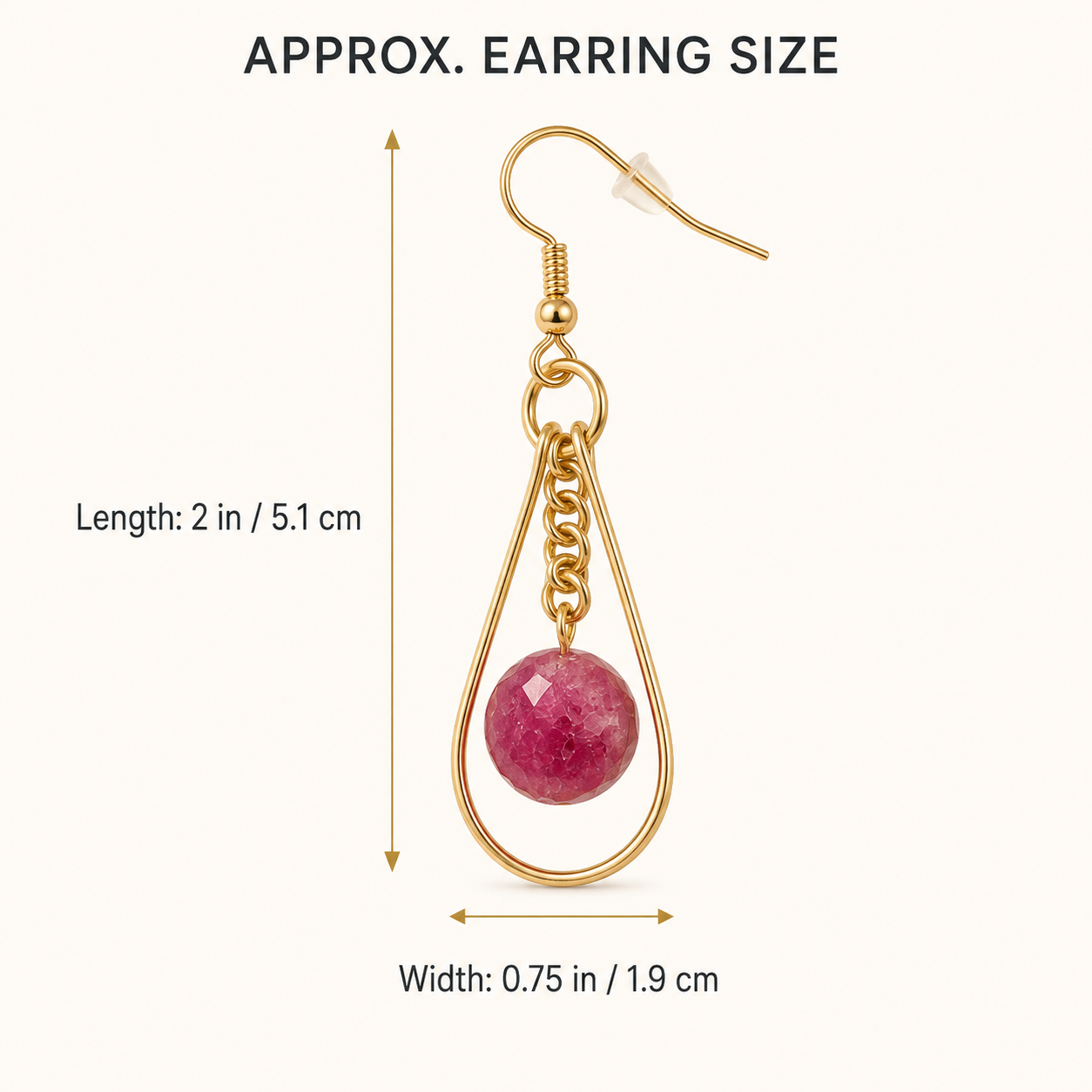 Handcrafted Gold Plated Earrings with Natural Multi-Colour Tourmaline — Each Pair Unique