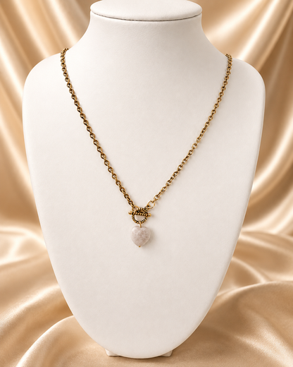 Moonstone Heart Pendant Necklace