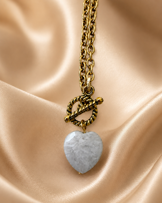 Moonstone Heart Pendant Necklace