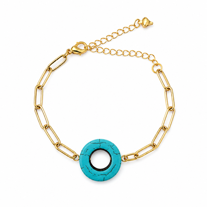 Turquoise Howlite Circle Bracelet