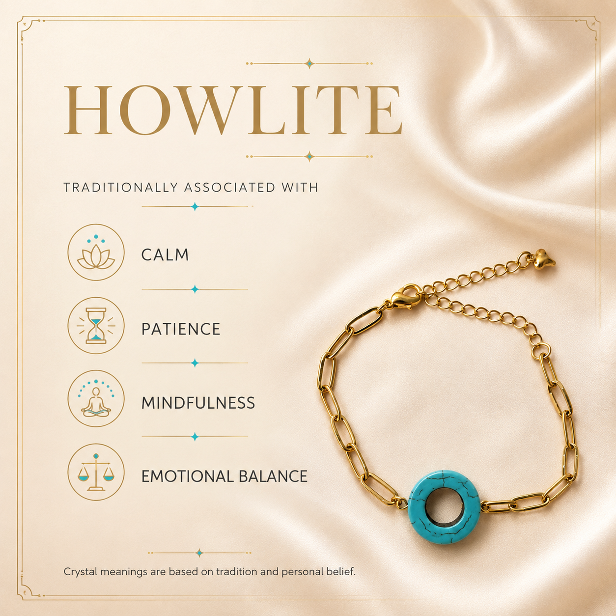 Turquoise Howlite Circle Bracelet