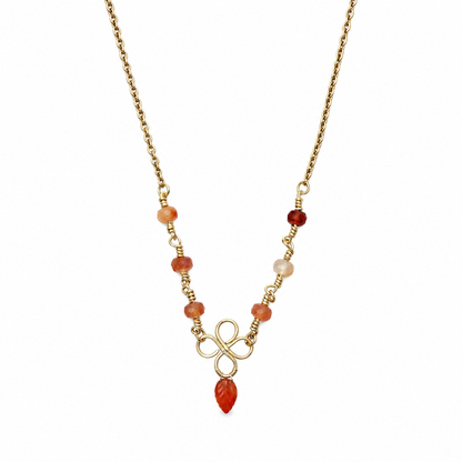 Gold-Plated Carnelian Pendant Necklace