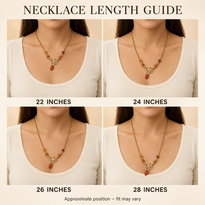 Gold-Plated Carnelian Pendant Necklace
