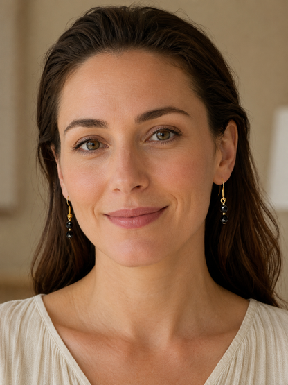 Gold-Plated Multicoloured Tourmaline Earrings