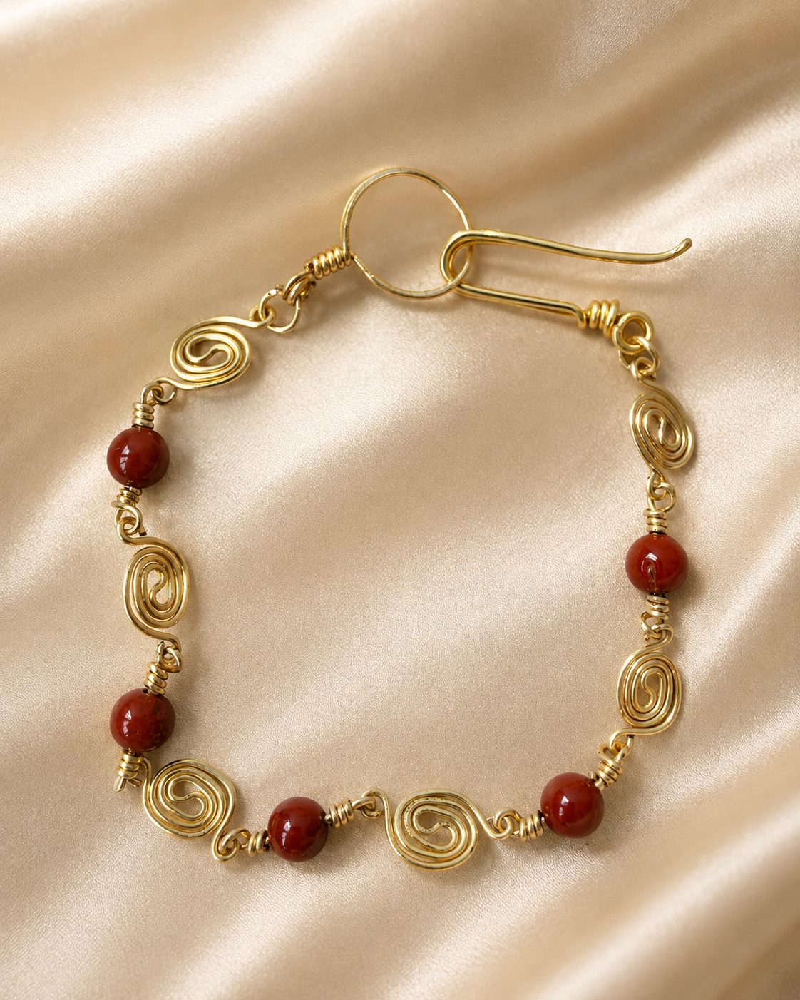 Red Jasper Spiral Bracelet