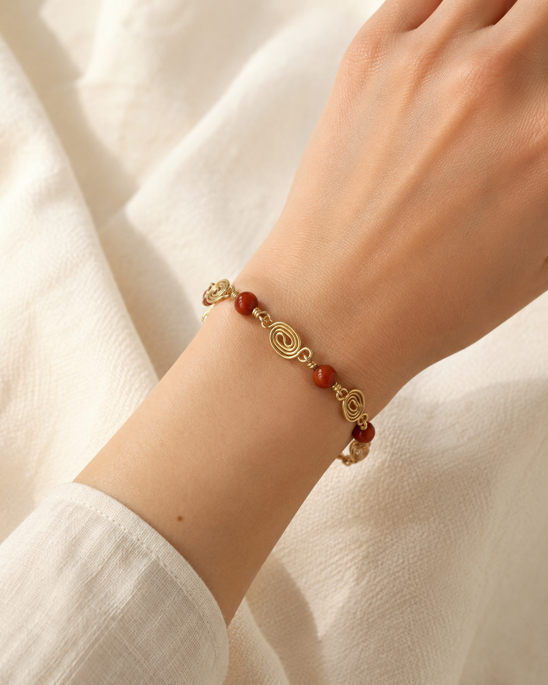 Red Jasper Spiral Bracelet