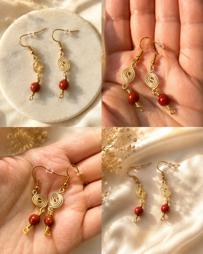 Red Jasper Spiral Jewellery Set