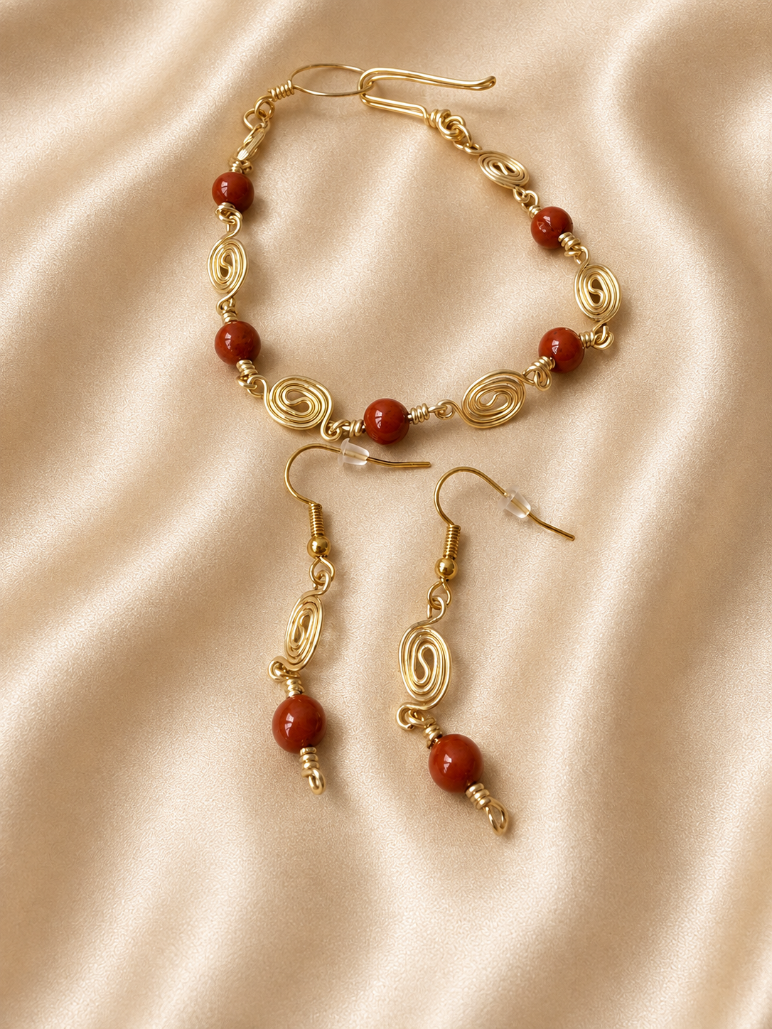 Red Jasper Spiral Jewellery Set