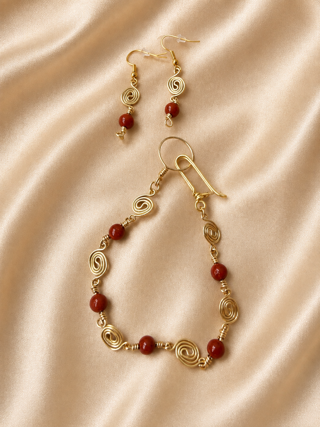 Red Jasper Spiral Jewellery Set