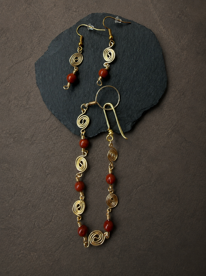 Red Jasper Spiral Jewellery Set