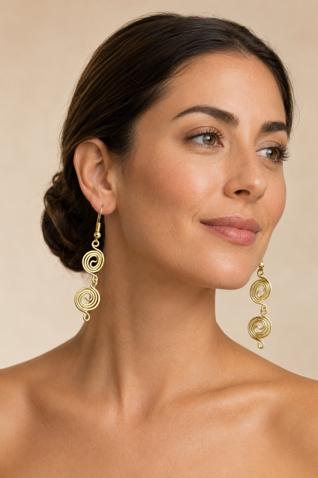 Gold Plated Double Spiral Earrings