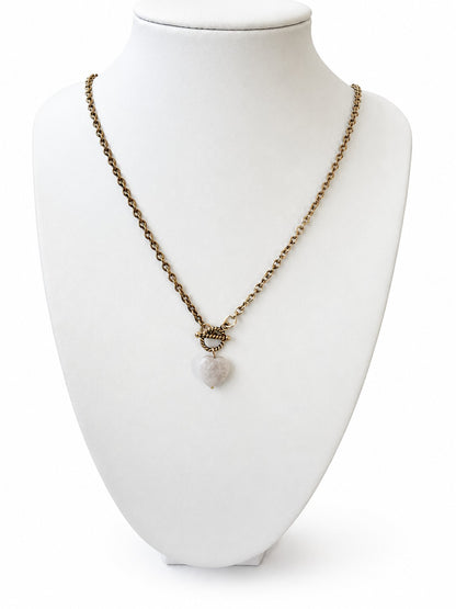 Moonstone Heart Pendant Necklace