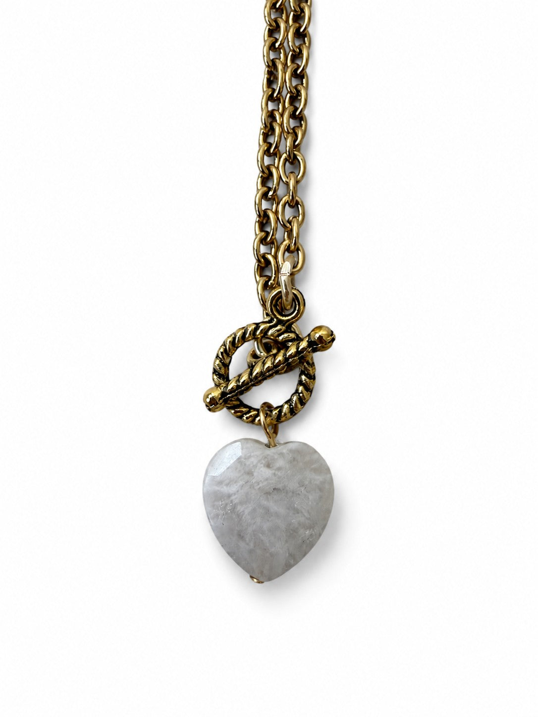Moonstone Heart Pendant Necklace