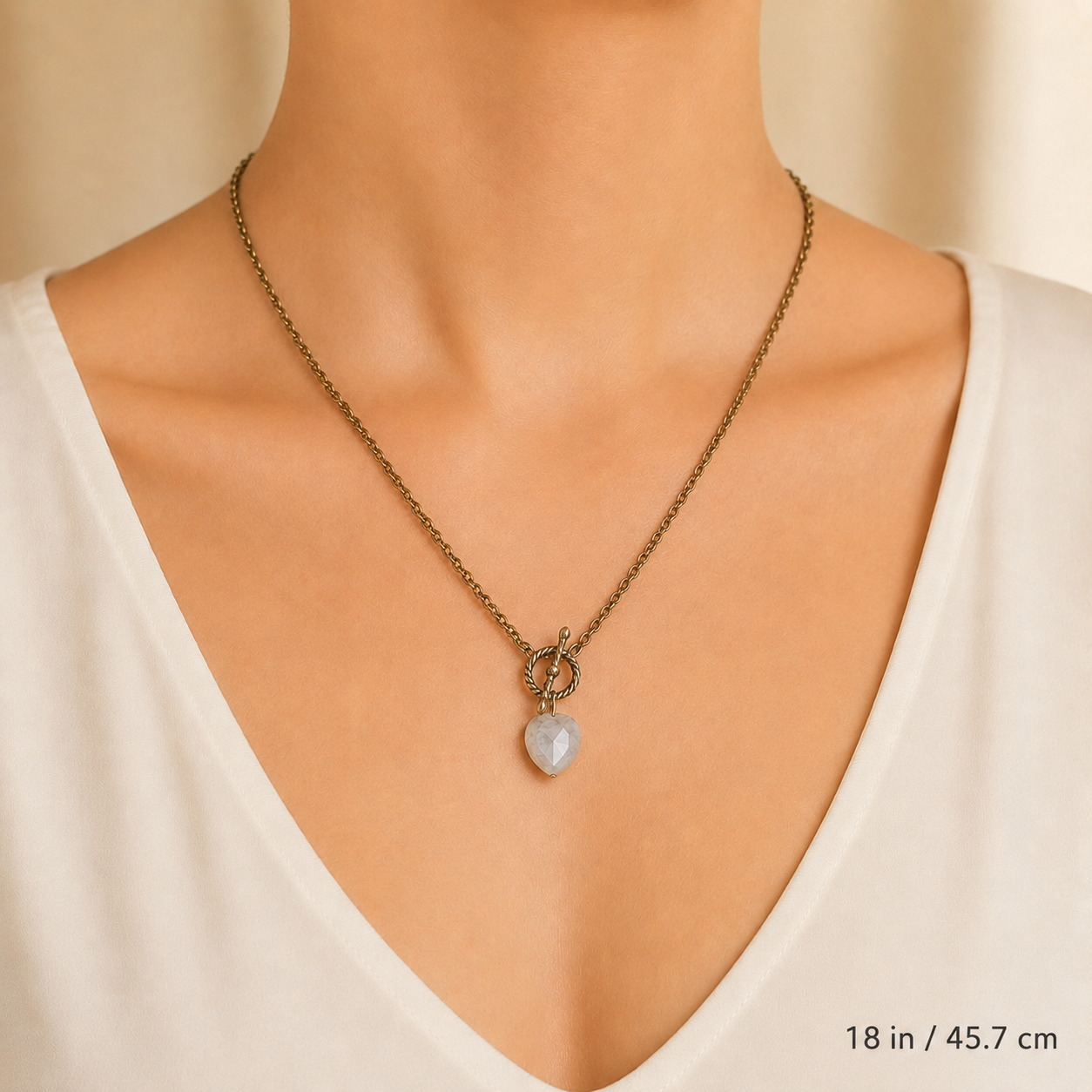 Moonstone Heart Pendant Necklace