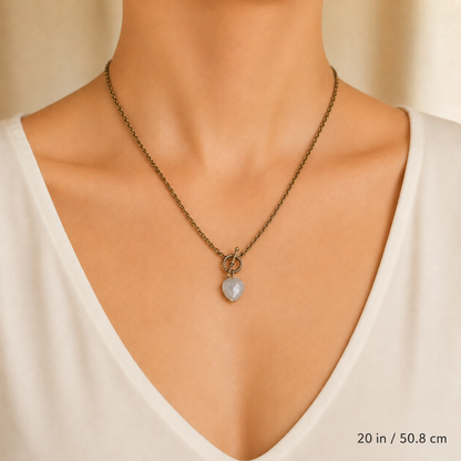 Moonstone Heart Pendant Necklace