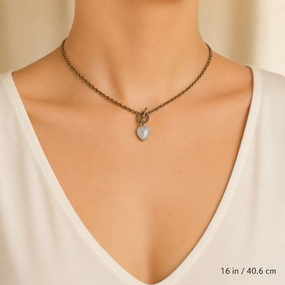 Moonstone Heart Pendant Necklace