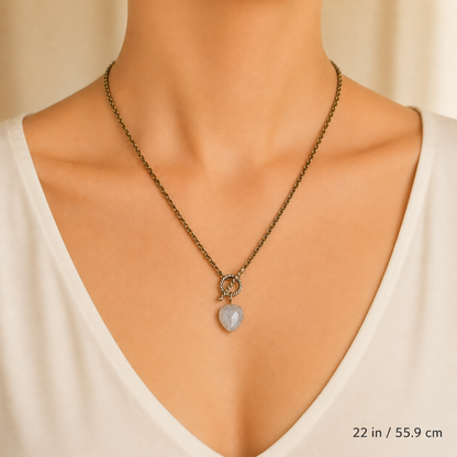 Moonstone Heart Pendant Necklace