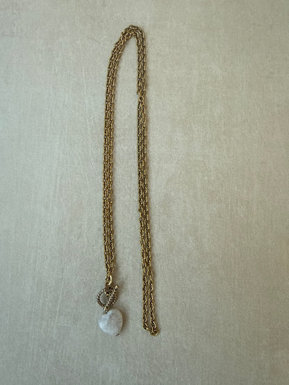 Moonstone Heart Pendant Necklace
