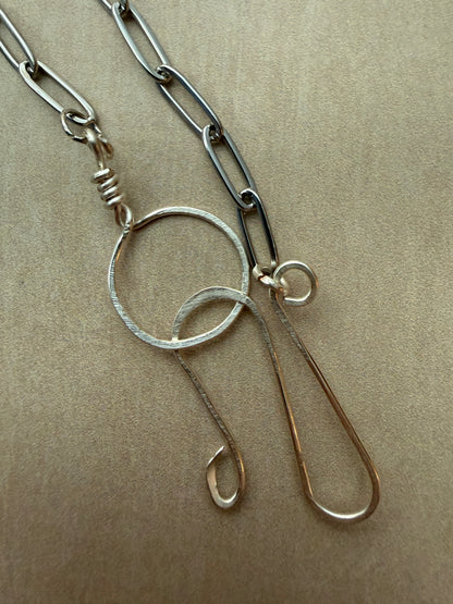 Handmade Silver Plated Pendant Necklace with Toggle Clasp