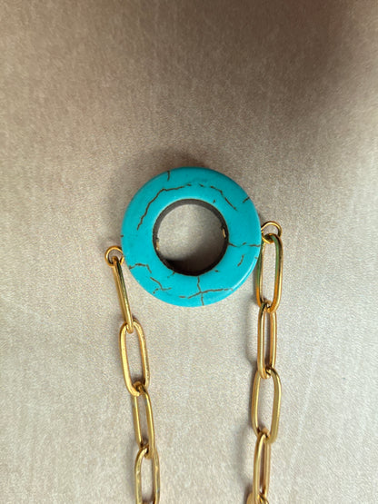 Turquoise Howlite Circle Bracelet