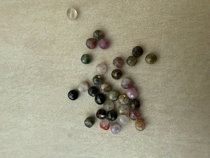 Gold-Plated Multicoloured Tourmaline Bracelet & Earrings Set